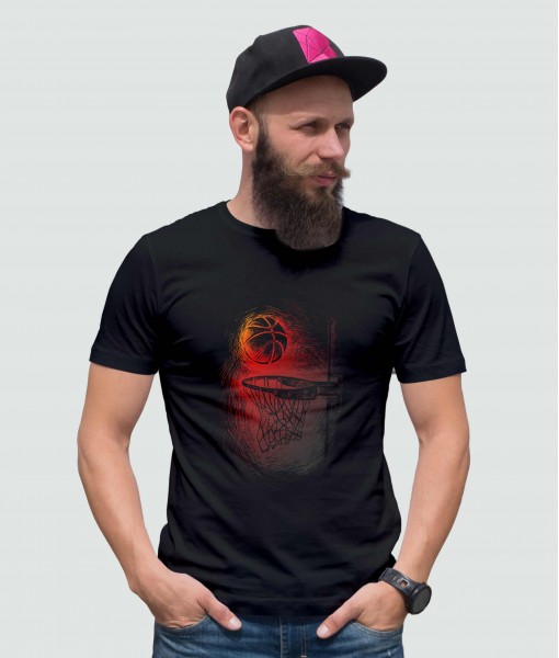 Мъжка тениска с щампа Спортни Илюстрации Drawn Basketball - TShirtArtShop.com